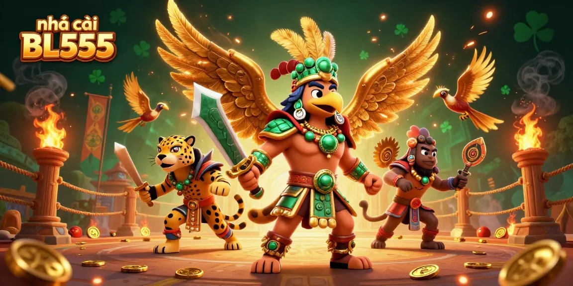 Experience exhilarating gaming moments at nhà cái BL555 with Aztec warriors and golden treasures.