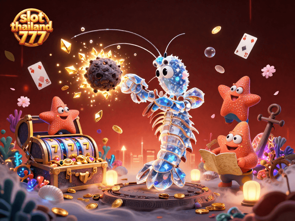 Experience the thrill of slot thailand 777 with samurai mantis shrimp battling asteroids for treasures.