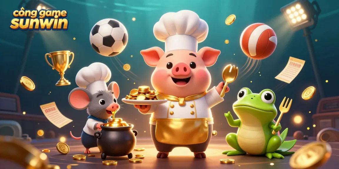 Engage with cổng game sunwin in this dynamic casino-themed 3D illustration featuring fun and vibrant game elements.