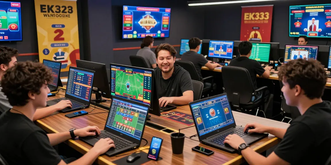 Players enjoying EK333 online betting experience with vibrant screens and promotions.