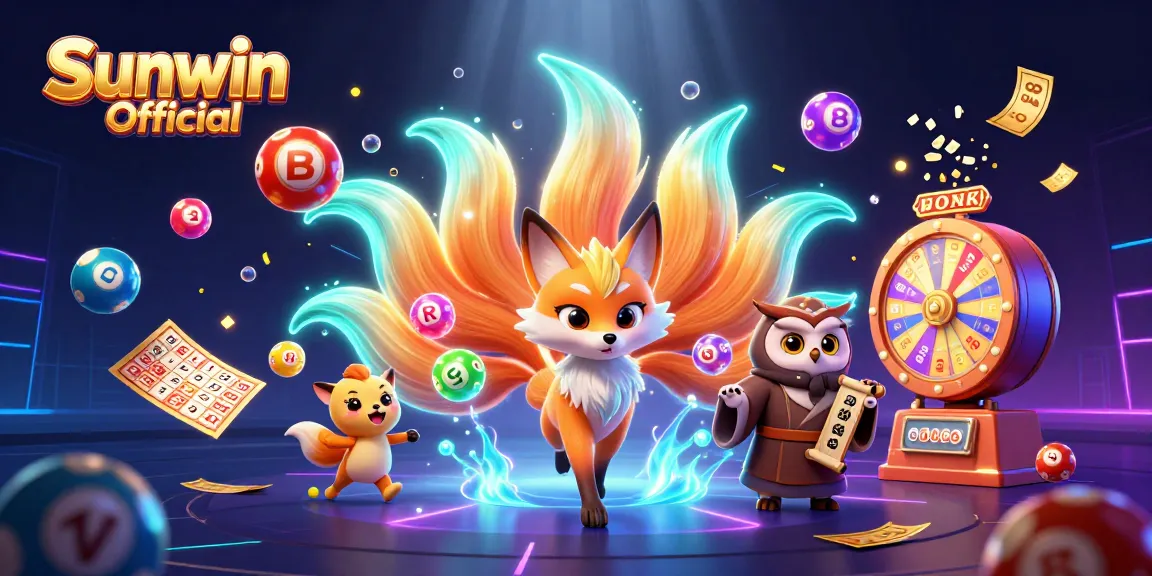 Engage in thrilling gameplay with the enchanting scene of Sunwin Official, showcasing vibrant colors and dynamic lottery elements.