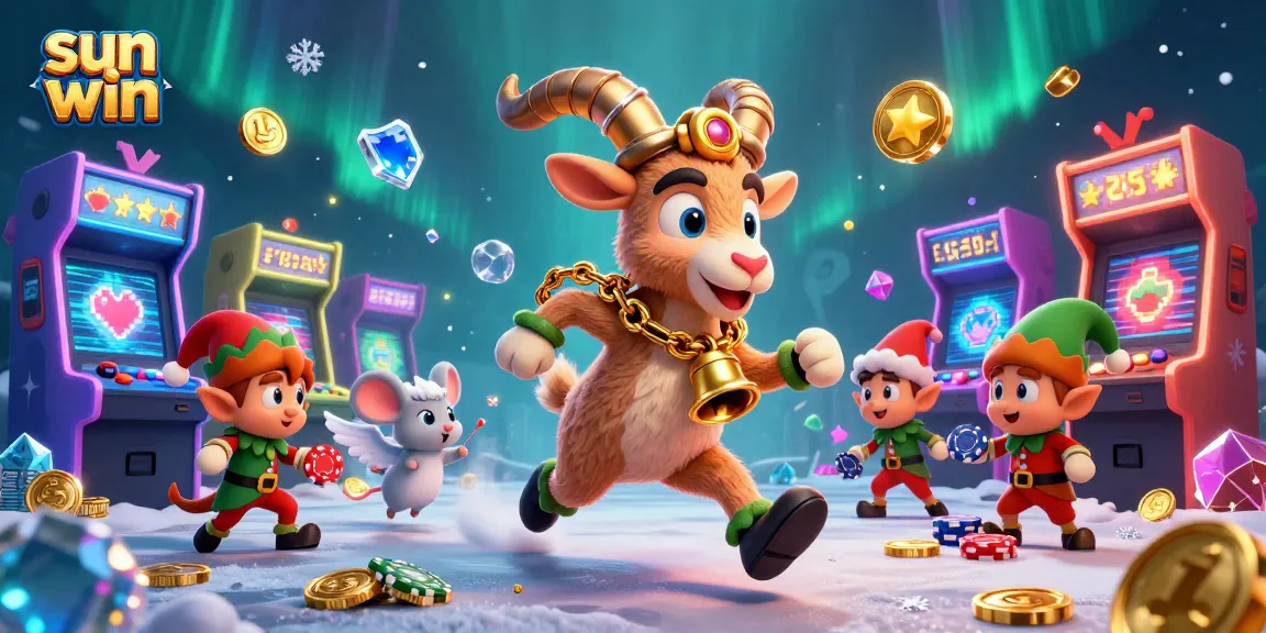 Experience thrilling casino action with sun win as Krampus, an angel mouse, and elf gremlins engage in chaos.