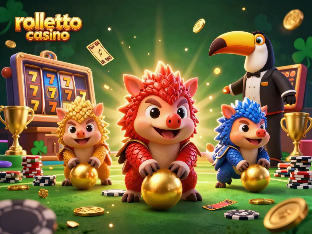 Experience vibrant gameplay at rolletto casino with rival pangolins and lively slot game action.
