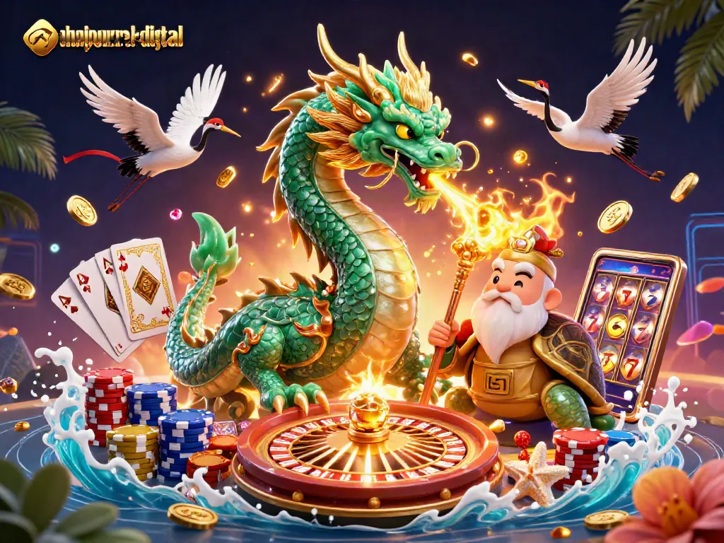 Engage with ahimajournal-digital's vibrant casino adventure featuring dragons, lucky cranes, and dynamic gaming elements.