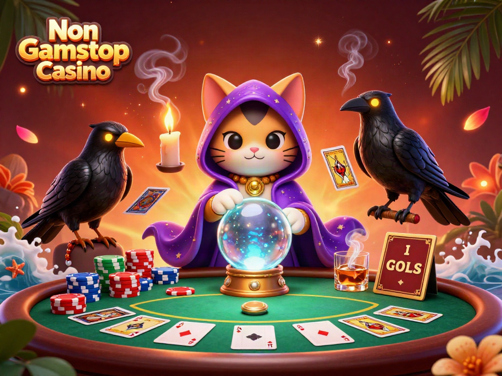 Experience the thrill of Non Gamstop Casino with vibrant characters and poker elements.