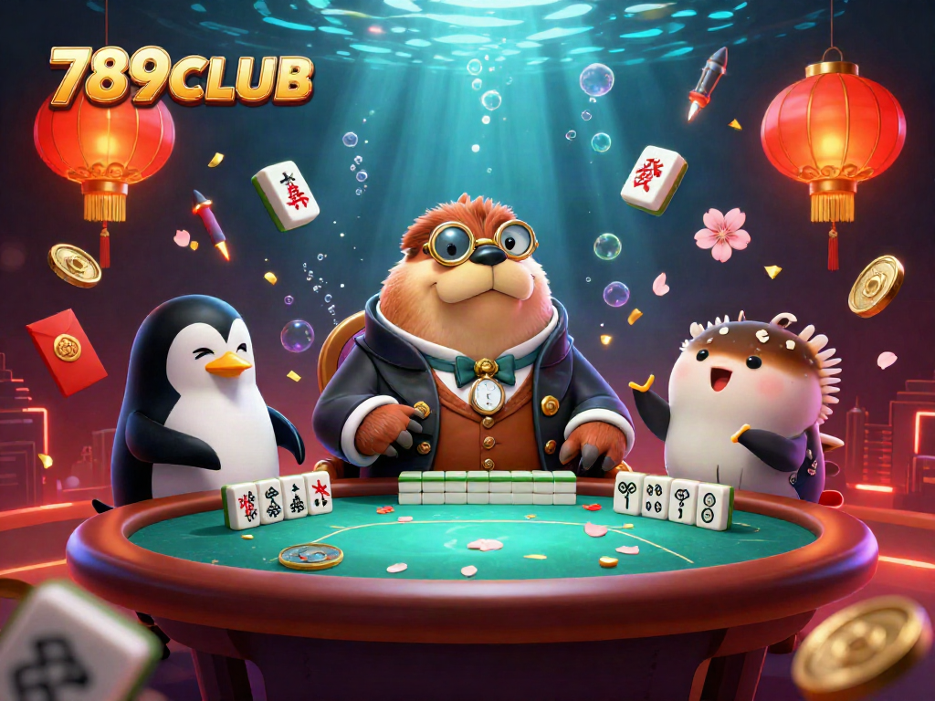 Engage with 789CLUB by playing poker underwater with animated characters in a rich casino scene.