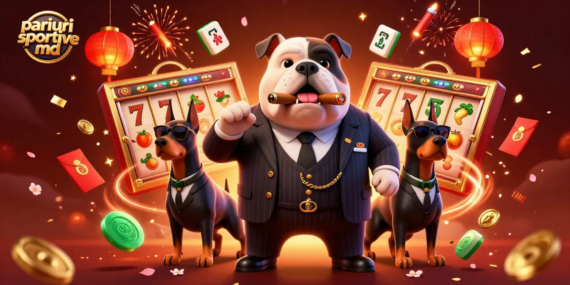 Pariuri sportive md cu un bulldog mafia și doi dobermani într-o ilustrație dinamică 3D
